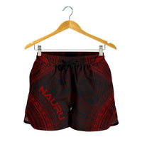 Nauru Women's Shorts - Polynesian Chief Red Version Women Red - Polynesian Pride