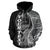 Guam Polynesian Custom Zip up Hoodie Coconut Black - Polynesian Pride