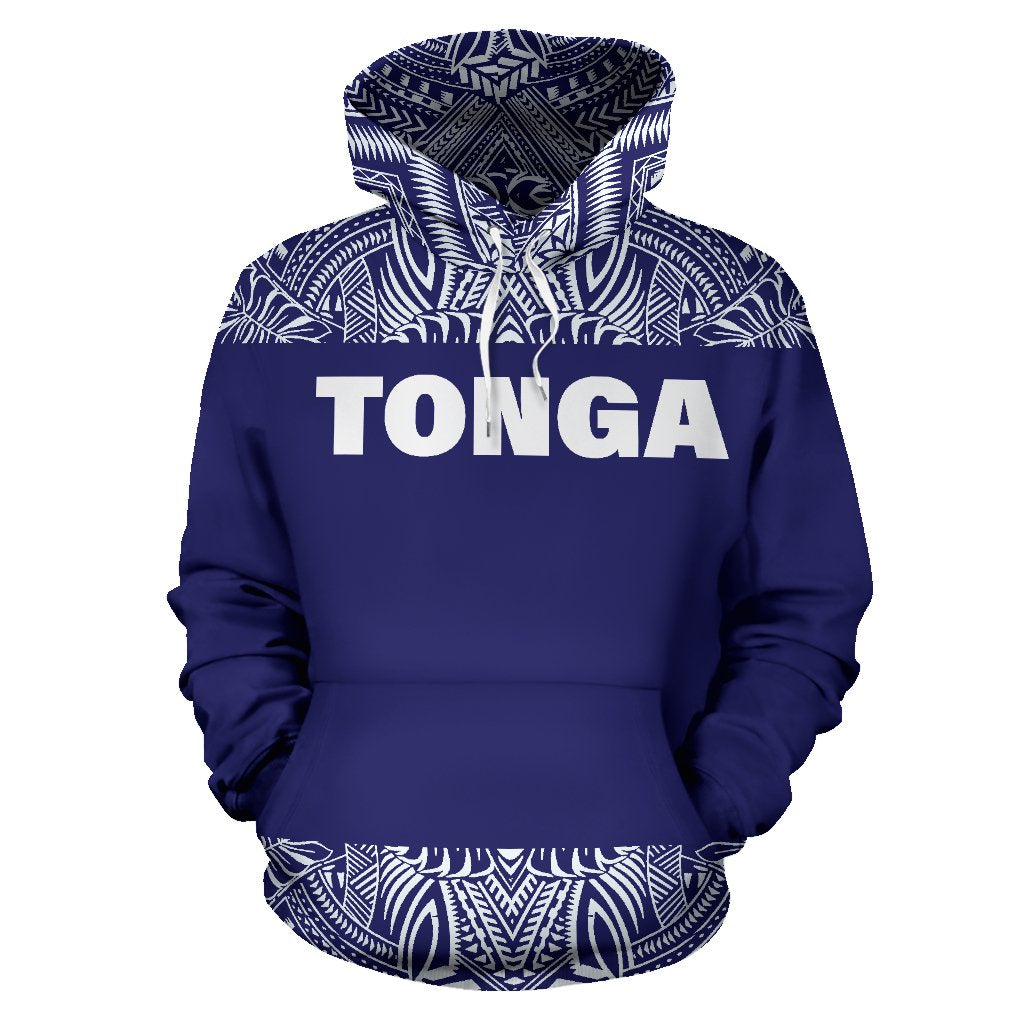 Tonga All Over Hoodie Polyesian Purple and White - Polynesian Pride