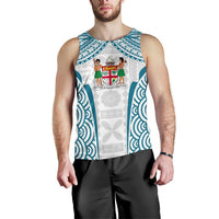 Fiji Tapa Men's Tank Top Coat Of Arms Th5 Black - Polynesian Pride