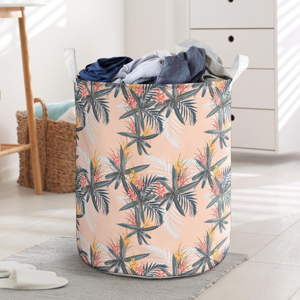 Tropical Pattern Pink Hawaii Laundry Basket AH Laundry Basket - 1 One Size White - Polynesian Pride