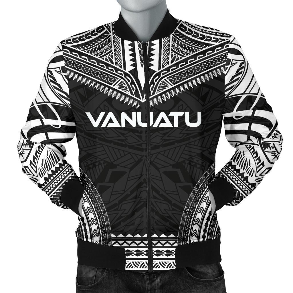 Vanuatu Polynesian Chief Men's Bomber Jacket - Black Version Black - Polynesian Pride
