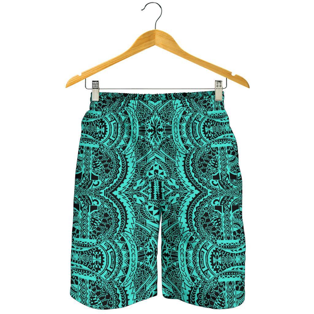 Polynesian Symmetry Turquoise Men's Short - Polynesian Pride
