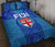 Blue Quilt Bed Set Fiji Rugby Polynesian Waves Style Blue - Polynesian Pride