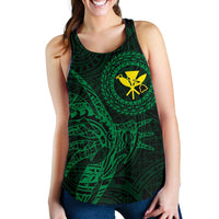 Hawaii Women's Racerback Tank Polynesian Kanaka Map Hawaiian Racerback - Green - TT Style - Polynesian Pride