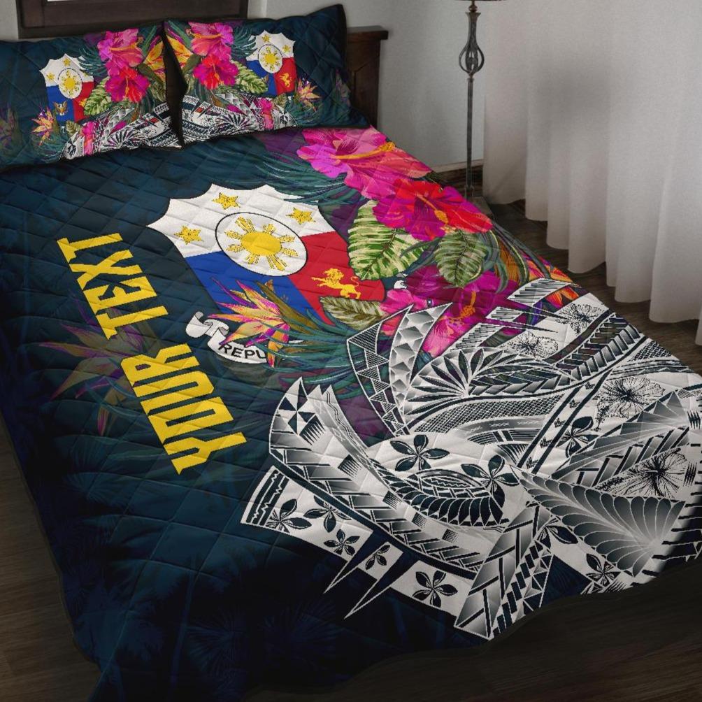 The Philippines Personalised Quilt Bed Set - Summer Vibes Blue - Polynesian Pride