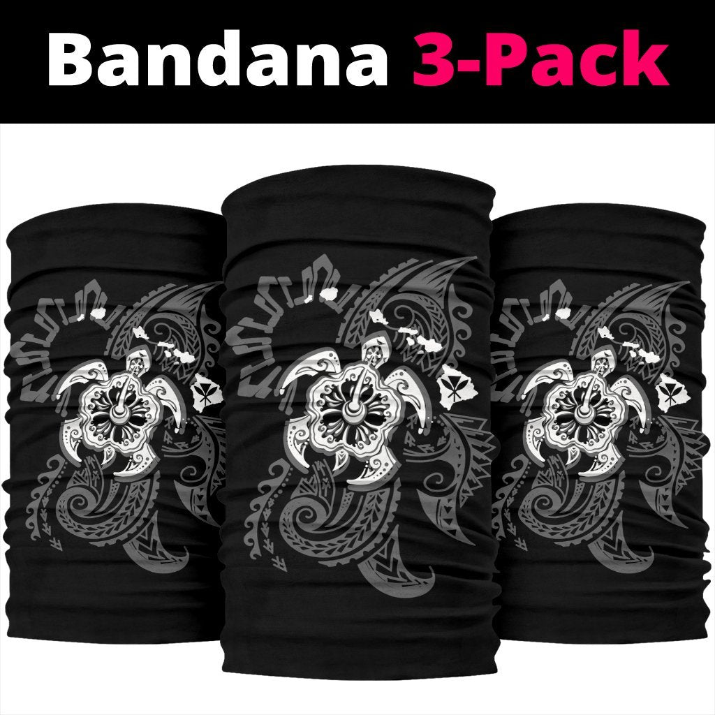 Hawaii Turtle Map Polynesian Bandana 3-Pack - White - Polynesian Pride