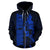 Chuuk Custom Zip up Hoodie Micronesia Chuukese Warrior Blue - Polynesian Pride