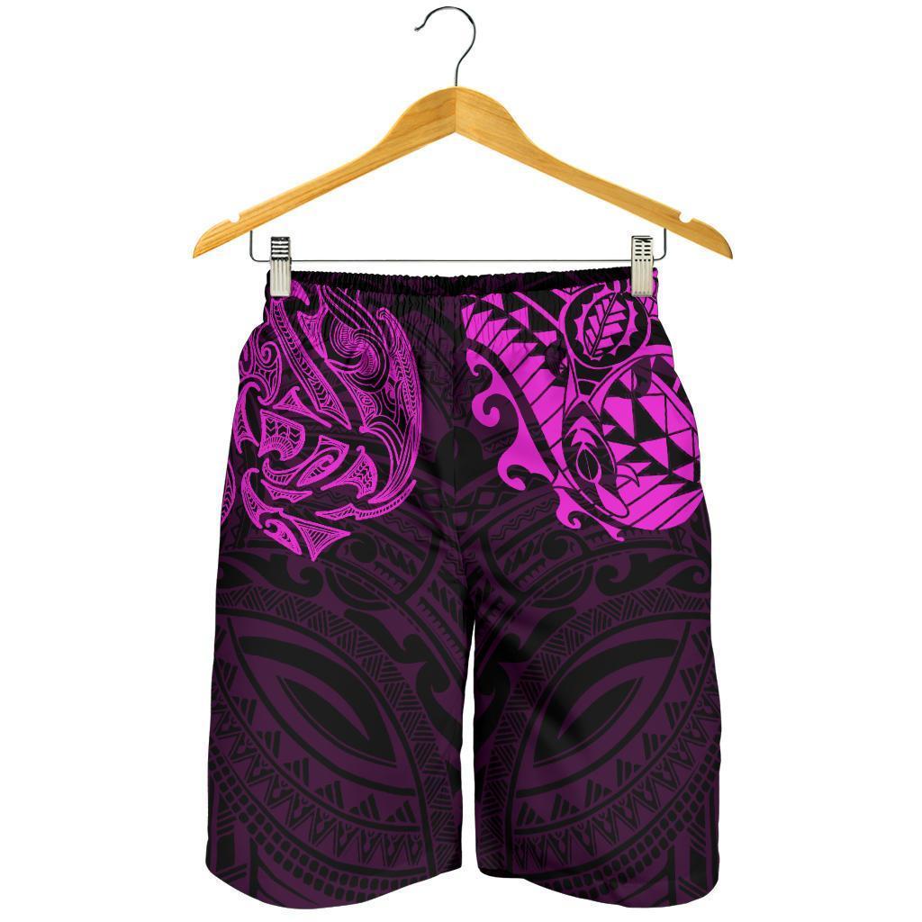 New Zealand All Over Print Men'S Shorts, Maori Polynesian Tattoo Purple Purple - Polynesian Pride