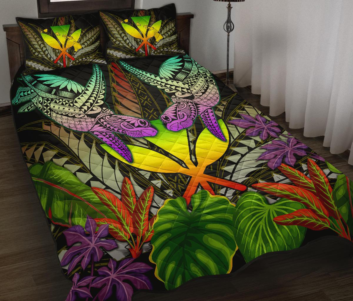 Hawaii Turtle Polynesian Tropical Quilt Bed Set - Only Style - AH - Polynesian Pride
