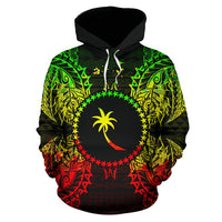 Chuuk Polynesian ll Over Hoodie Map Reggae - Polynesian Pride