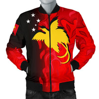 Papua New Guinea Bomber Jacket (Men) - PNG Flame Red - Polynesian Pride
