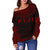 Fiji Polynesian Chief Women's Off Shoulder Sweater - Red Version - Polynesian Pride