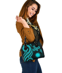 Nauru Shoulder Handbag - Turquoise Tentacle Turtle - Polynesian Pride