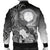 CNMI Men's Bomber Jacket - Humpback Whale with Tropical Flowers (White) - Polynesian Pride