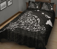 Rays Hawaii Map Polynesian Quilt Bed Set - White - Polynesian Pride