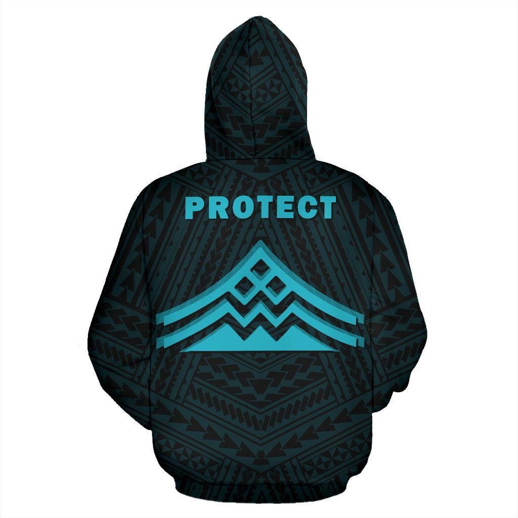 Hawaii Mauna Kea Polynesian Zip up Hoodie Blue - Polynesian Pride