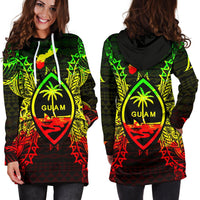 Guam Polynesian Hoodie Dress Map Reggae - Polynesian Pride