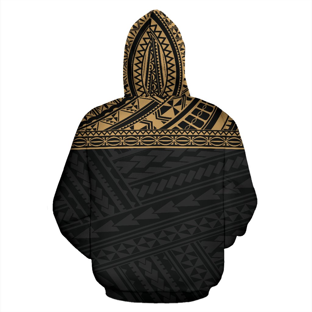 Poly All Over Hoodie Polynesian Gold Black Version - Polynesian Pride