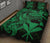 Hawaii Polynesian Quilt Bed Set - Green Kanaka Maoli Tentacle Plumeria - Polynesian Pride