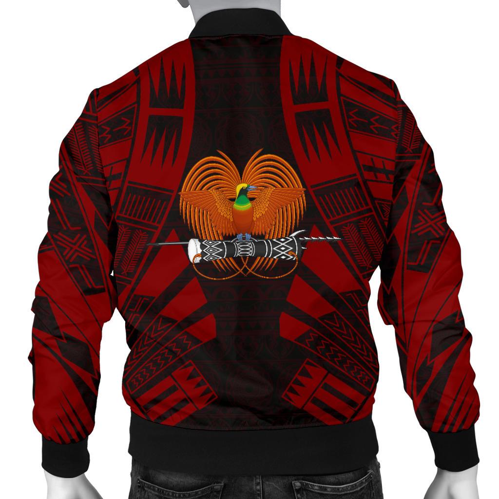 Papua New Guinea Men Bomber Jackets - Polynesian Tattoo Red - Polynesian Pride