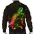 Fiji Polynesian Men's Bomber Jacket - Turtle With Blooming Hibiscus Reggae - Polynesian Pride