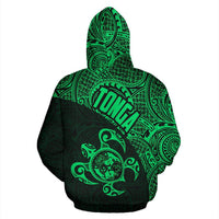 Tonga Zip up Hoodie Tonga Coat of Arms In Turtle Polynesian Tattoo 040 - Polynesian Pride
