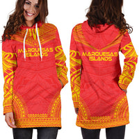 Marquesas Islands Women's Hoodie Dress - Polynesian Flag Chief - Polynesian Pride