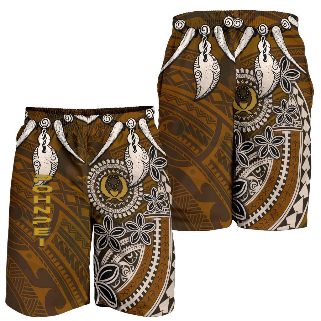 Pohnpei Men's Shorts - Polynesian Boar Tusk Brown - Polynesian Pride