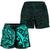 New Zealand All Over Print Women's Shorts, Maori Polynesian Tattoo Turquoise - Polynesian Pride