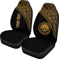 Federated States of Micronesia Car Seat Covers - FSM Seal Polynesian Gold Curve - Polynesian Pride