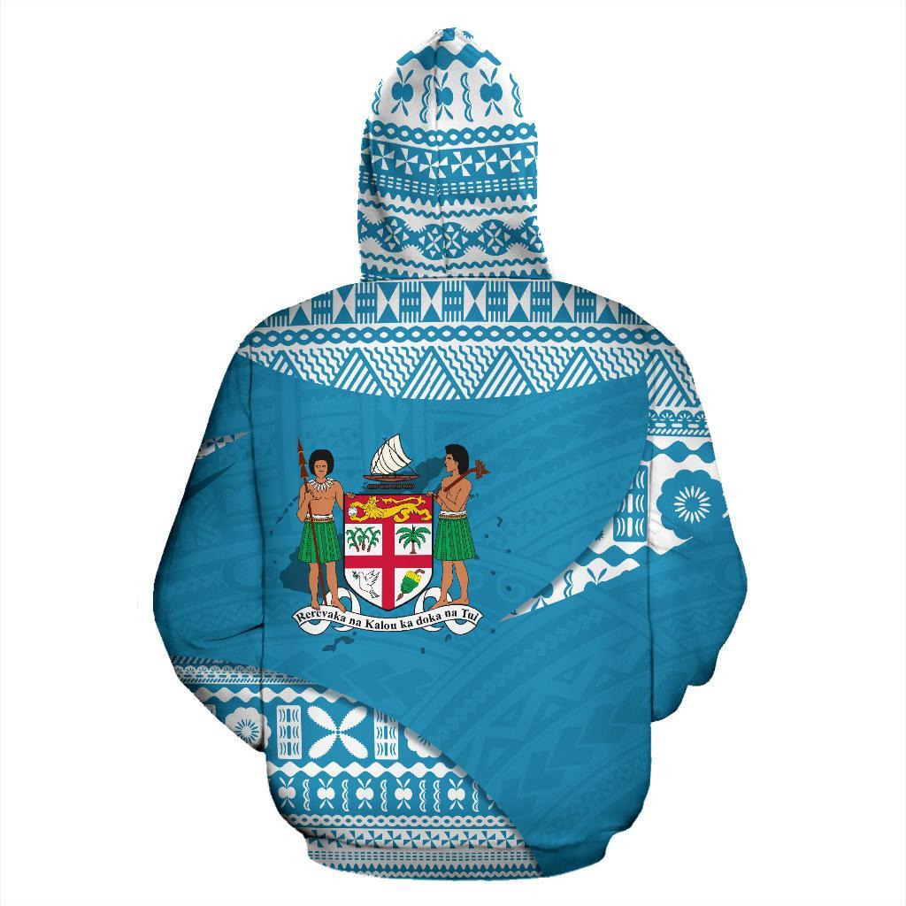 Fiji Tapa Hoodie Fiji Flag Coat of Arms Endless - Polynesian Pride