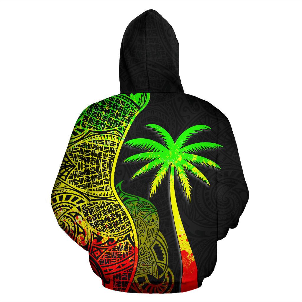 Niue Polynesian Custom Hoodie Coconut Reggae - Polynesian Pride