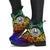 Tahiti Custom Personalised Premium Leather Boots - Rainbow Polynesian Pattern - Polynesian Pride