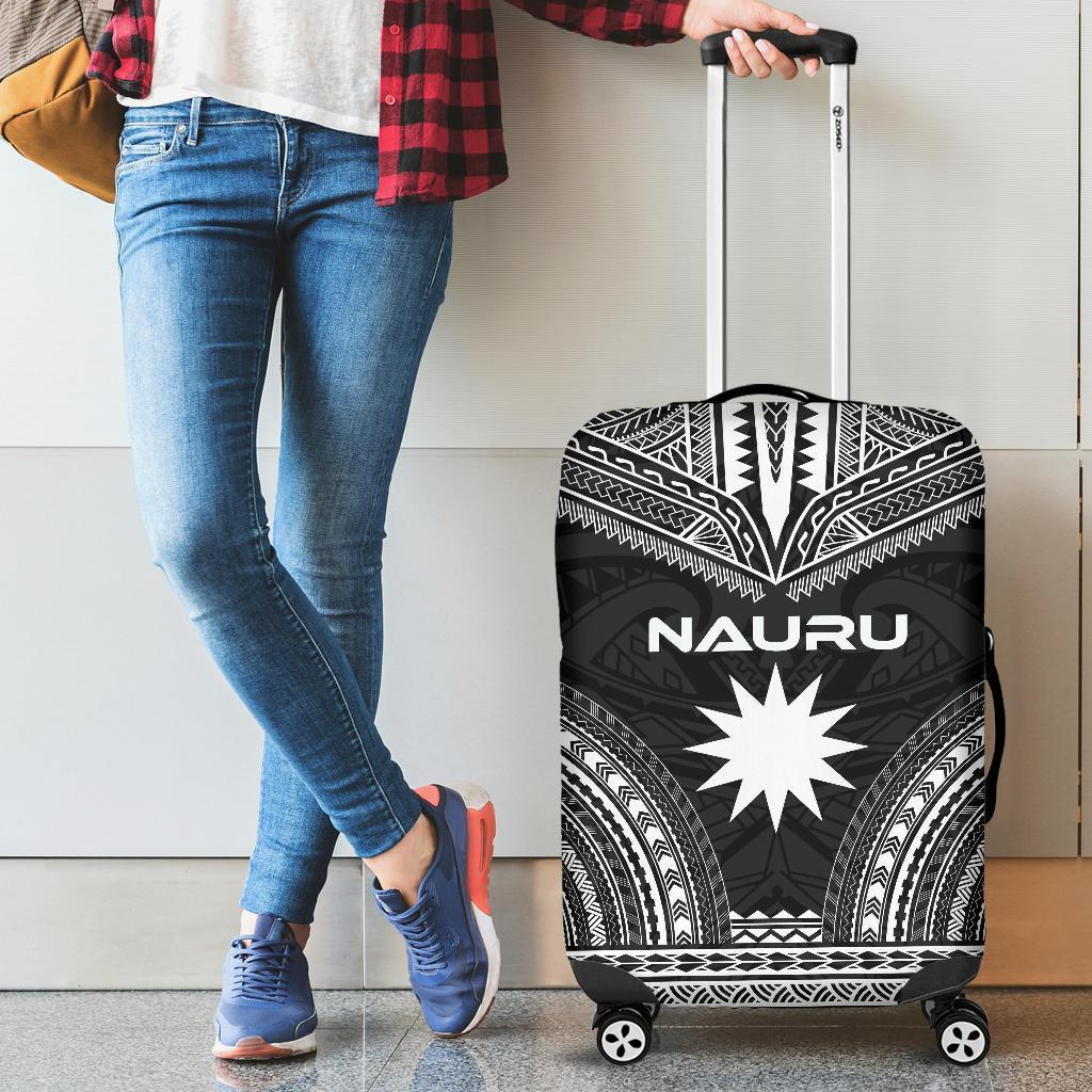 Nauru Polynesian Chief Luggage Cover - Black Version - Polynesian Pride