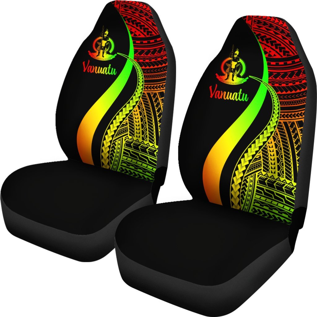 Vanuatu Car Seat Covers - Reggae Polynesian Tentacle Tribal Pattern - Polynesian Pride