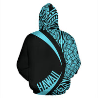 Hawaii Turtle Polynesian Zip up Hoodie Circle Style Blue Color - Polynesian Pride