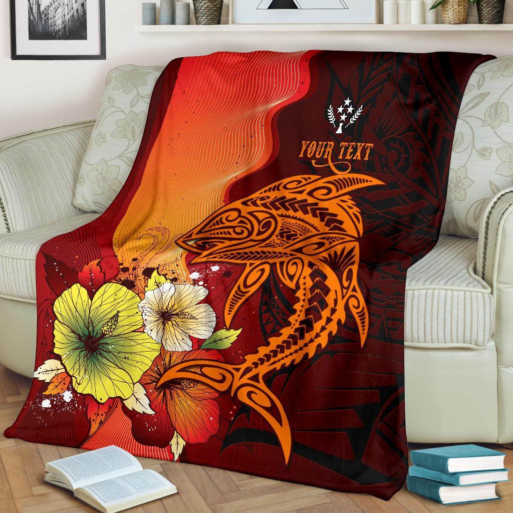 Kosrae Custom Personalised Premium Blankets - Tribal Tuna Fish White - Polynesian Pride