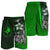 Yap Micronesian Men's Shorts Green - Turtle With Hook - Polynesian Pride