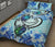 Hawaii Polynesian Plumeria Hibiscus Turtle Quilt Bed Set - AH - Jack Style - Blue - Polynesian Pride