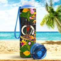 Vanuatu Custom Personalised Hydro Tracking Bottle - Seal Spiral Polynesian Patterns - Polynesian Pride