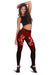 Tonga Women's Leggings - Hibiscus Flowers Red Color Style - Polynesian Pride