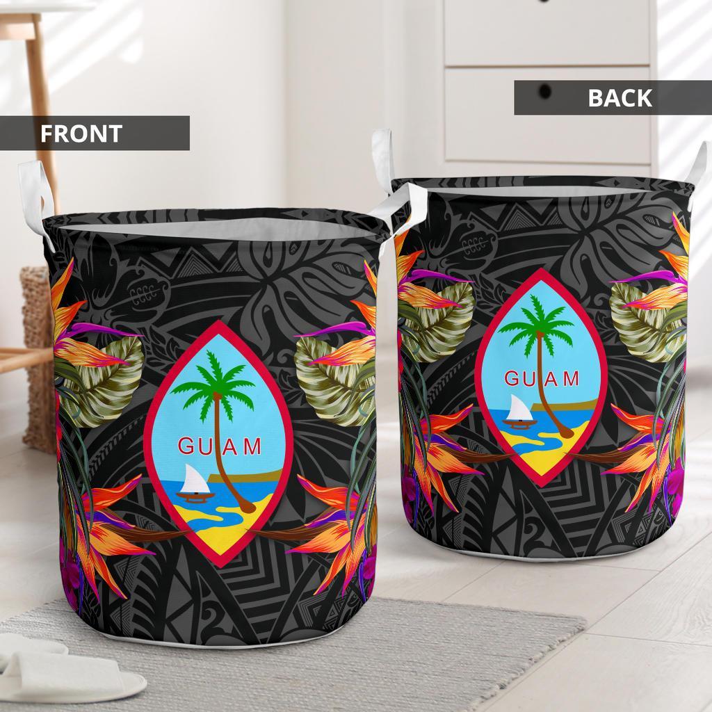 Guam Laundry Basket Hibiscus Polynesian Pattern - Polynesian Pride