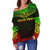 Nauru Polynesian Chief Custom Personalised Women's Off Shoulder Sweater - Reggae Version - Polynesian Pride