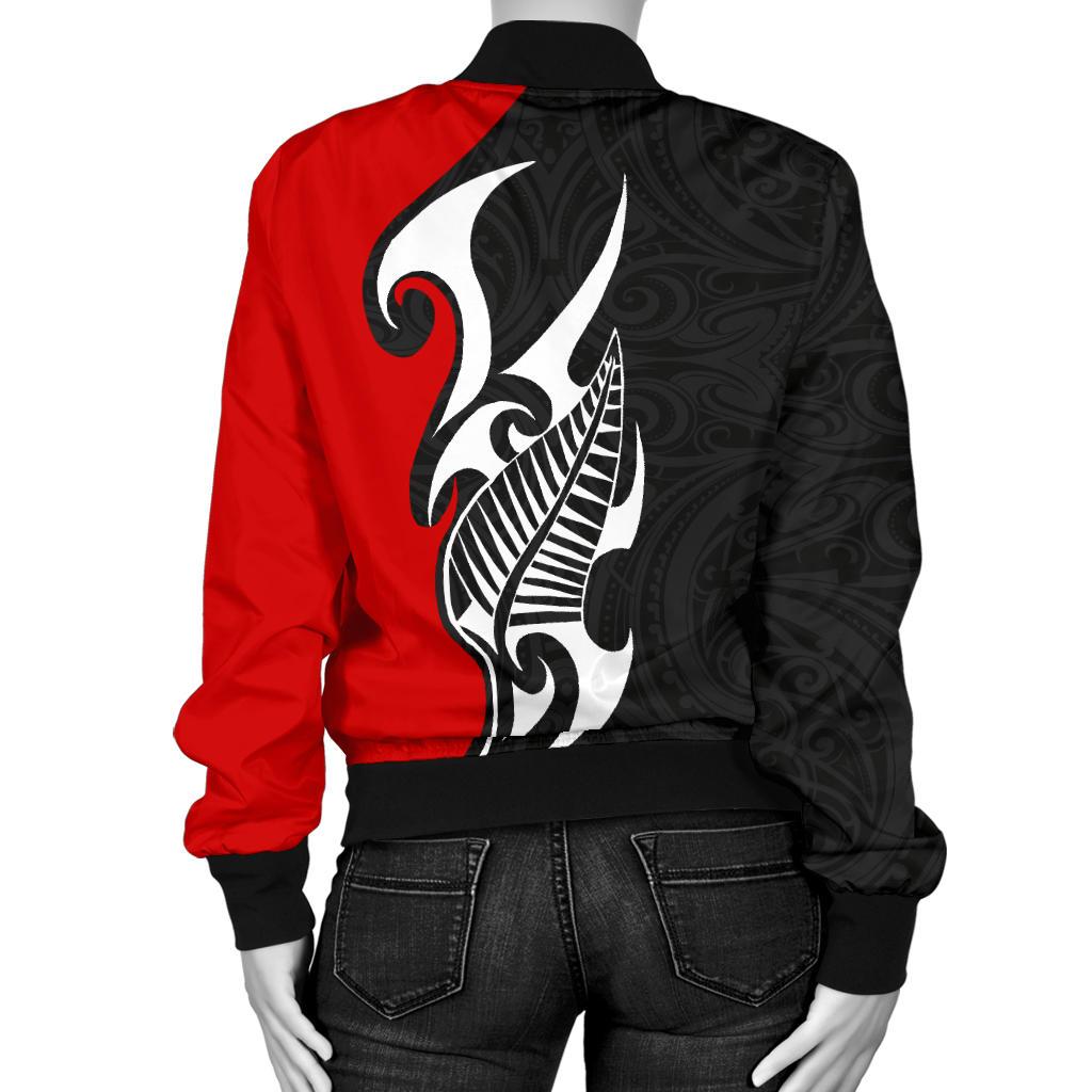 Aotearoa Silver Fern Maori Women Bomber Jacket - Polynesian Pride