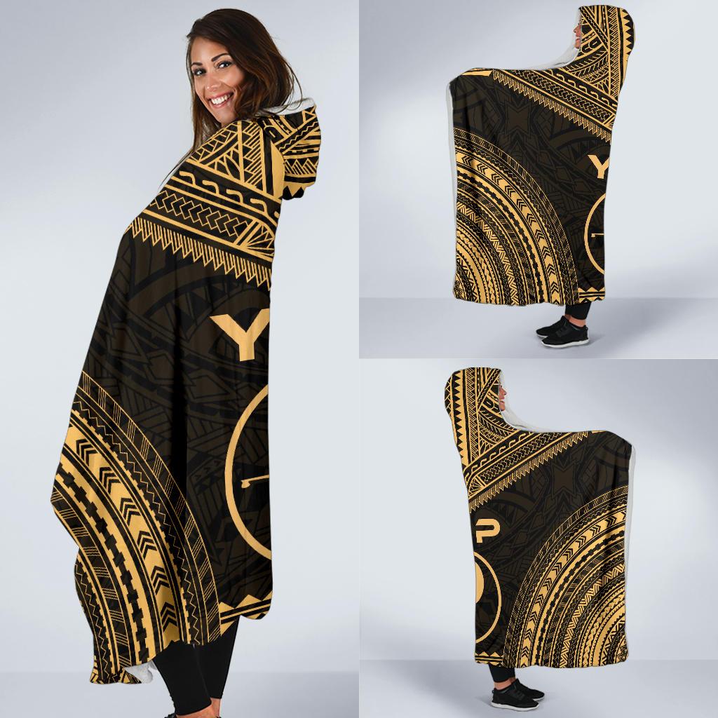 Yap Polynesian Chief Hooded Blanket - Gold Version - Polynesian Pride