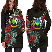 Solomon Islands Hoodie Dress - Solomon Coat of Arms Hibiscus - Polynesian Pride