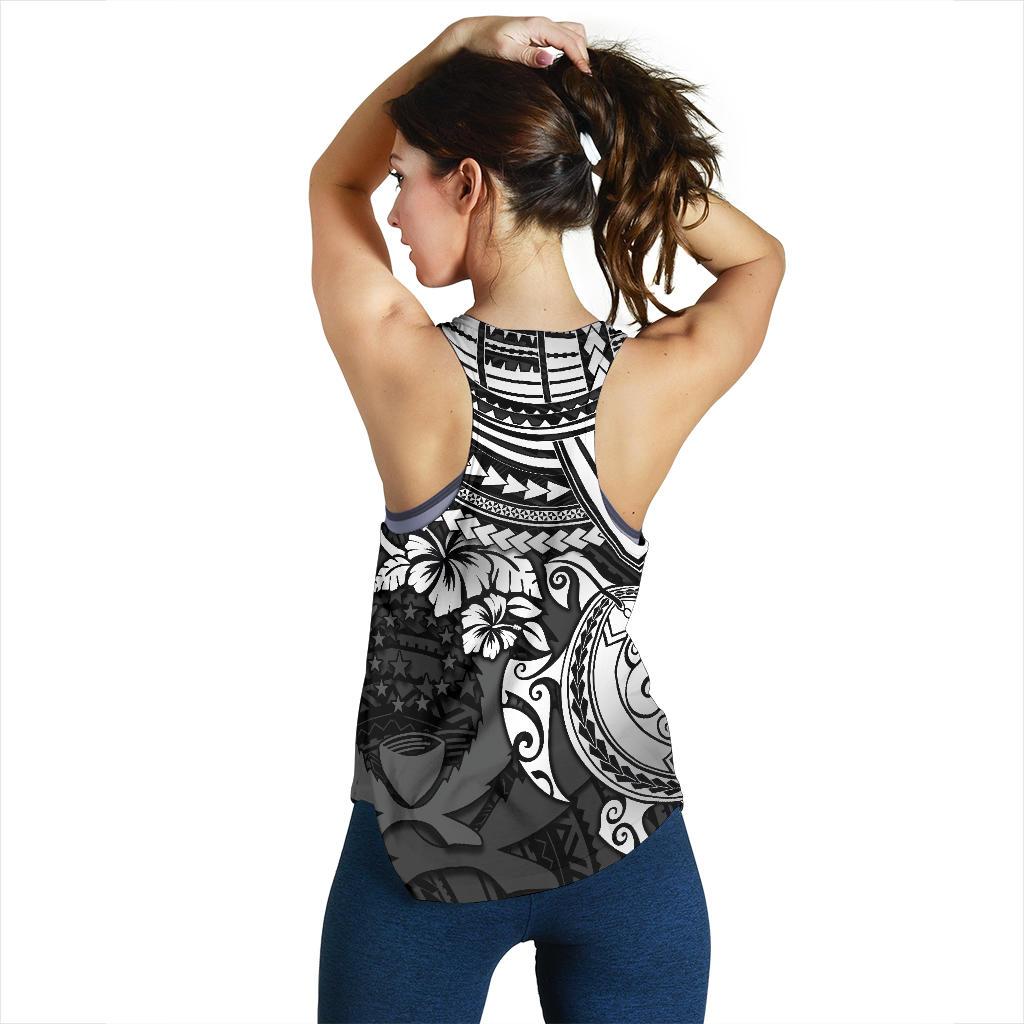 Pohnpei Polynesian Racerback Tank (Women) - Polynesian White Turtle - Polynesian Pride