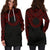 Cook Islands Women Hoodie Dress - Cook Islands Coat Of Arms Polynesian Red Black - Polynesian Pride