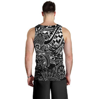 Polynesian Hawaii (Kanaka Maoli) Men's Tank Top - Black Turtle Hibiscus Flowing - Polynesian Pride